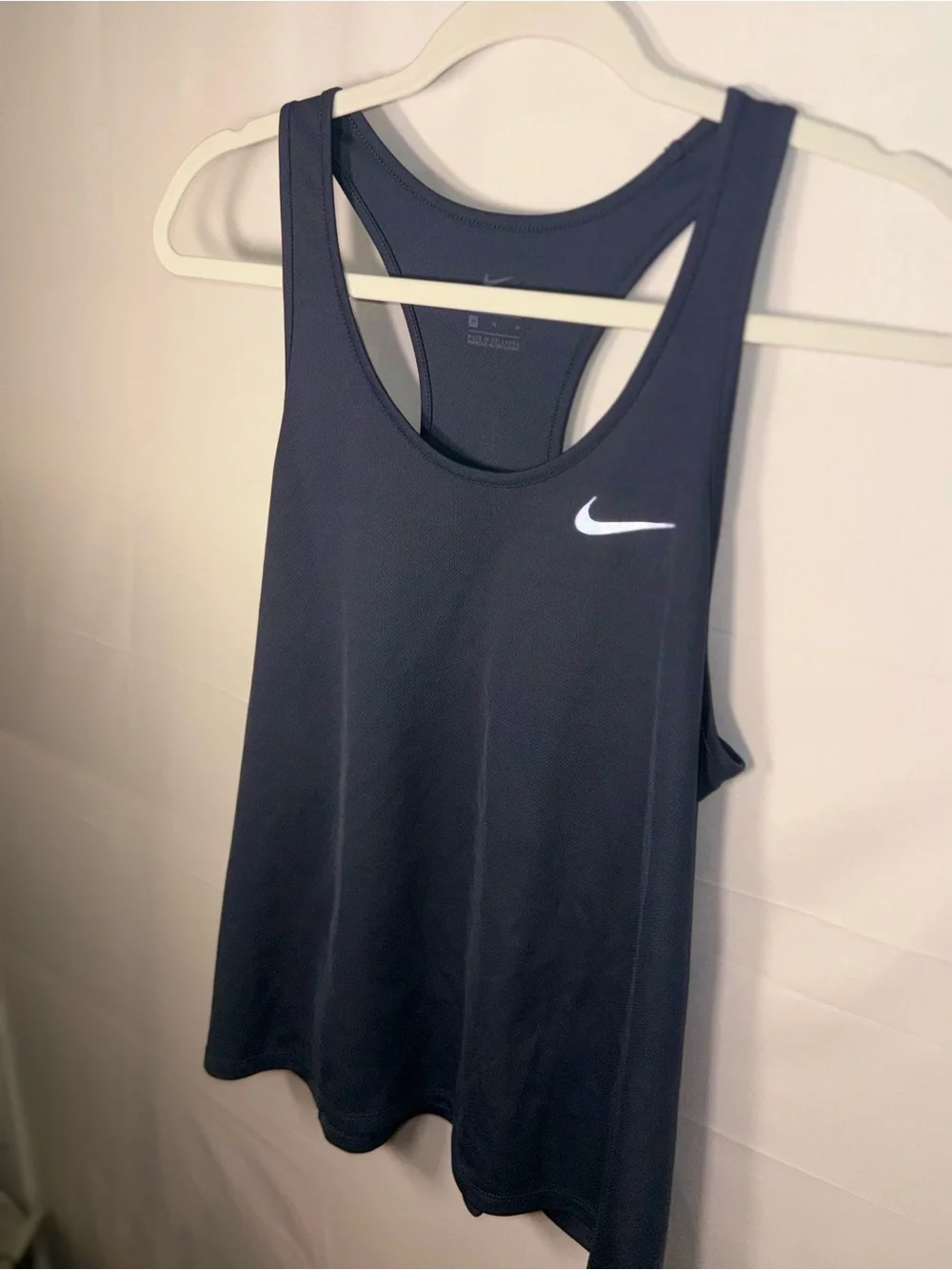Nike Dri-Fit Logo Women's Navy Blue Racerback Athletic Tank Top Size Medium